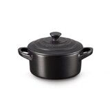 Mini-Cocotte Ronde En Fonte Emaillee 10 cm Noir Mat