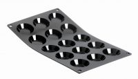 Plaque souple antiadhesive de 15 mini tartelettes Moulflex noir