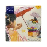 Paquet de 20 Serviettes en Papier Lunch 33x33 cm ROUTE DES INDES
