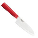 Petit Santoku 14 cm Chowa lame ceramique - manche rouge