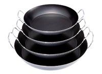 Coupe speciale paella en tole bleue a 2 anses o 47 cm