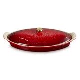 Plat a poisson 34CM avec couvercle Cerise