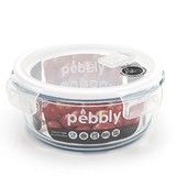 Plat/Boite ronde en verre 0,95 l avec couvercle clapet special micro-ondes