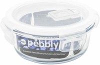 Plat/Boite ronde en verre 400 ml avec couvercle clapet special micro-ondes