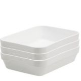 Plat rectangulaire en porcelaine blanche MM 34.5 x 26 x 6.5 cm Londres