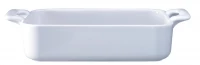 Plat rectangulaire en porcelaine blanche a poignees Belle Cuisine moyen modele 2