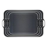 Plateau black/Silver Picots 'Rubber Grip' MM 46 x 33 cm