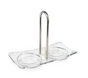 Plateau duo vide pour moulins max 6,4 cm diametre - transparent 19 cm x 9 cm x 1