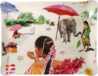 Plateau grand modele 46 X 34 cm acrylique Route des Indes de Gien