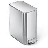 Poubelle compacte a pedale 5 L. en acier brosse