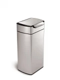 Poubelle Simplehuman rectangulaire inox 30 L. Easy touch-bar (Sac H)