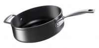 Sauteuse Droite 26 cm avec Poignee d'Assistance antiadherente noire Les Forgees