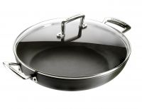 Sauteuse Provencale 24 cm antiadherente noire avec couvercle en verre LES FORGEE
