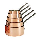 Serie 5 casseroles Inocuivre en cuivre-inox 12/20cm queue Fonte epaisseur. 2mm