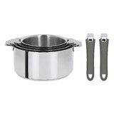 Serie de 4 casseroles Mutine amovibles 14 a 20 cm + 2 poignees grises