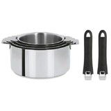 Serie de 4 casseroles Mutine amovibles 14 a 20 cm + 2 poignees noires