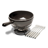 Service a fondue en ceramique O 24 cm Gris Fusain