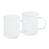 Set 2 mugs darjeeling en verre simple paroi strie 0,4l