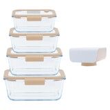 Set de 5 pieces "Sous-vide" compose de 4 boites rectangulaires & 1 pompe vide d'