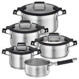 Set d`ustensiles de cuisson 5 pieces SILENCE PRO acier inoxydable
