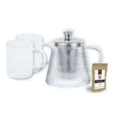 Set darjeeling avec theiere verre 0,8 l, 2 mugs 0,4 l + 50 g the lagrange