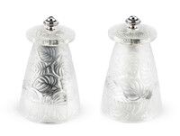 Set de 2 moulins manuels a sel & a poivre en Cristal Lalique 9 cm
