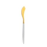 Set de 6 couteaux a poisson Goa en acier inoxydable brosse Gold & manche blanc