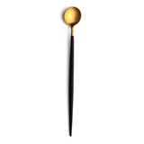 Set de 6 cuilleres a soda Goa en acier inoxydable brosse Gold & manche noir