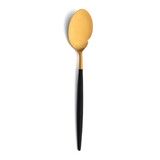 Set de 6 cuilleres gourmet Goa en acier inoxydable brosse Gold & manche noir