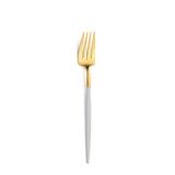 Set de 6 fourchettes a poisson Goa en acier inoxydable brosse Gold & manche blan