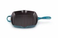 Skillet Gril en fonte emaillee Carre 26 cm Deep Teal