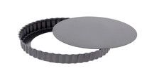 Moule a tarte cannelee droite demontable en acier antiadhesif o 24 cm