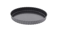 Moule a tarte cannelee droite fond fixe en acier antiadhesif o 20 cm
