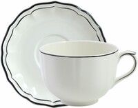 Tasse & soucoupe jumbo FILET MANGANESE