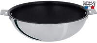 Wok inox 28 cm Casteline amovible avec revetement antiadherent Exceliss sans cou