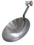 Wok en tole blanche queue fonte o 35,5 cm