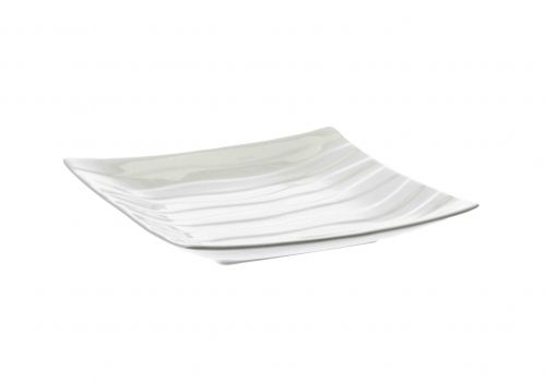 Assiette carr&eacute; &agrave; motif blanc en porcelaine 11.7 cm
