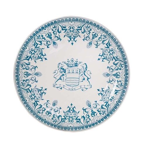 Assiette Plate 27.4 cm Blason LES DEPAREILLEES BLEU