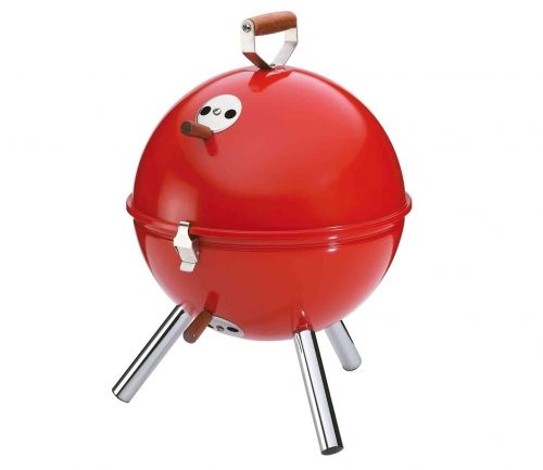Barbecue boule rouge sur pied &oslash; 30 cm