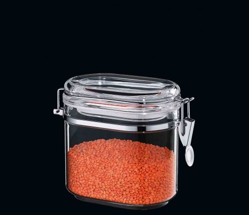 Bocal de conservation ovale en acrylique avec couvercle Cilio 0,8 l -  H: 14 cm