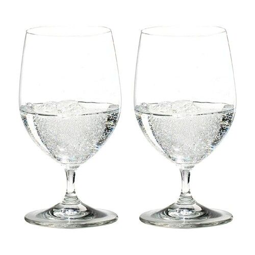 Boite de 2 verres &agrave; eau en cristallin sur pied court Water Glass 35 cl - 20.5 cm