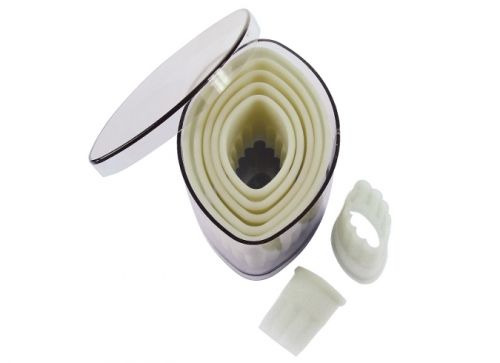 Bo&icirc;te de 7 d&eacute;coupoirs plastiques bateau cannel&eacute;s