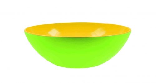 Bol &agrave; servir DUO 32 cm vert ext&eacute;rieur / jaune int&eacute;rieur Zak ! Designs
