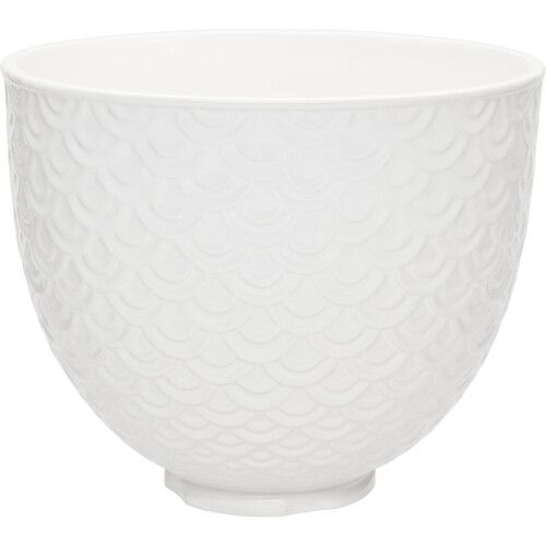 Bol en c&eacute;ramique de 4.8L - Dentelle sir&egrave;ne blanche