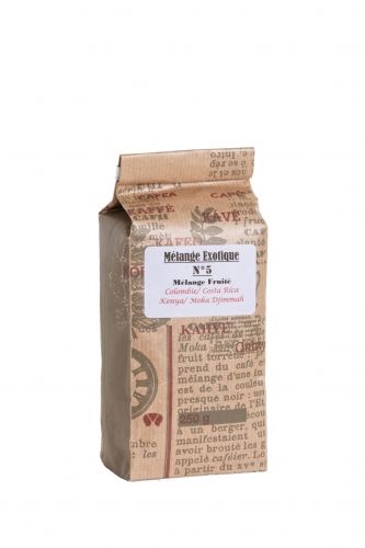 Café Mélange Exotique mélange fruité:Costa Rica/Kenya/Moka Djimmah/Colombie-250g