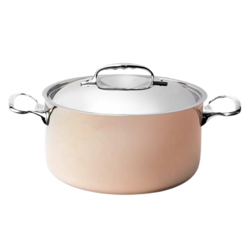 Cocotte ronde INOCUIVRE Induction 16 cm avec 2 anses inox et un couvercle inox