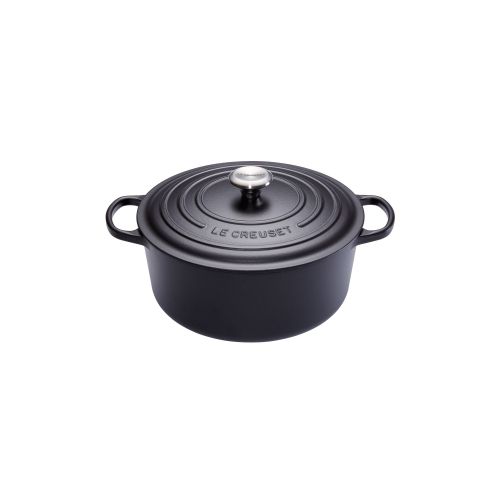 Cocotte Signature en fonte &eacute;maill&eacute;e ronde 16 cm noir