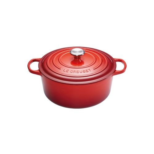 Cocotte Signature en fonte &eacute;maill&eacute;e ronde 20 cm rouge Cerise