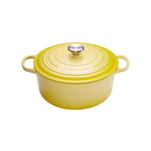 Cocotte Signature en fonte &eacute;maill&eacute;e ronde 24 cm jaune Soleil