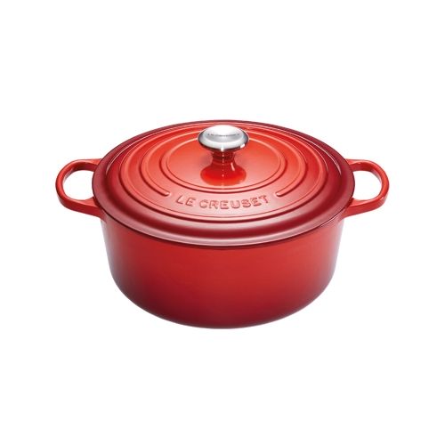 Cocotte Signature en fonte émaillée ronde 26 cm rouge Cerise